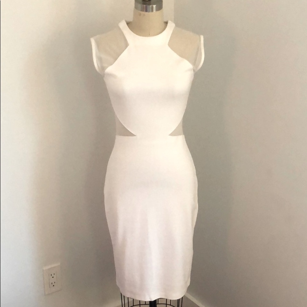 French Connection Mesh Inset Sheath Dress